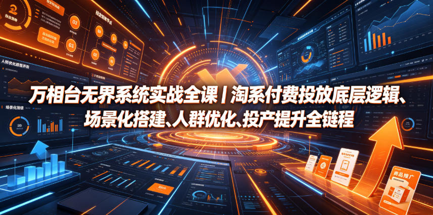 万相台无界系统实战全课｜淘系付费投放底层逻辑、场景化搭建、人群优化、投产提升全链路运营教程-轻创星球网