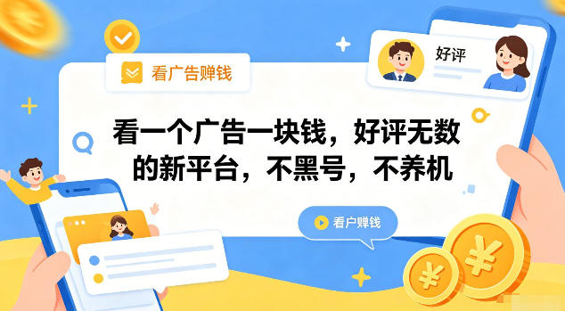 看一个广告一块钱，好评无数的新平台，不黑号，不养机【揭秘】-轻创星球网