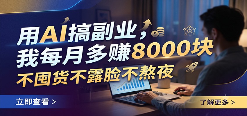 用AI搞副业，我每月多赚8000块，不囤货不露脸不熬夜-轻创星球网