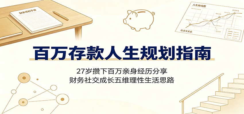 百万存款人生规划指南：27岁攒下百万亲身经历分享，财务社交成长五维理性生活思路-轻创星球网