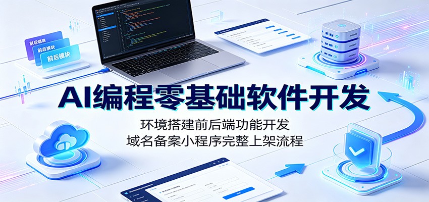 AI编程零基础软件开发：环境搭建前后端功能开发，域名备案小程序完整上架流程-轻创星球网