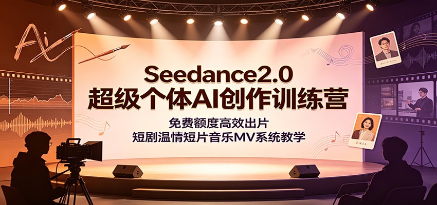 Seedance2.0超级个体AI创作训练营：免费额度高效出片，短剧温情短片音乐MV系统教学-轻创星球网