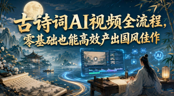 古诗词AI视频全流程，零基础也能高效产出国风佳作-轻创星球网