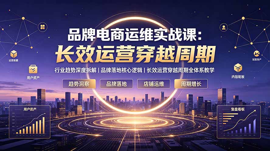 品牌电商运维实战课：行业趋势深度拆解｜品牌落地核心逻辑｜长效运营穿越周期全体系教学-轻创星球网