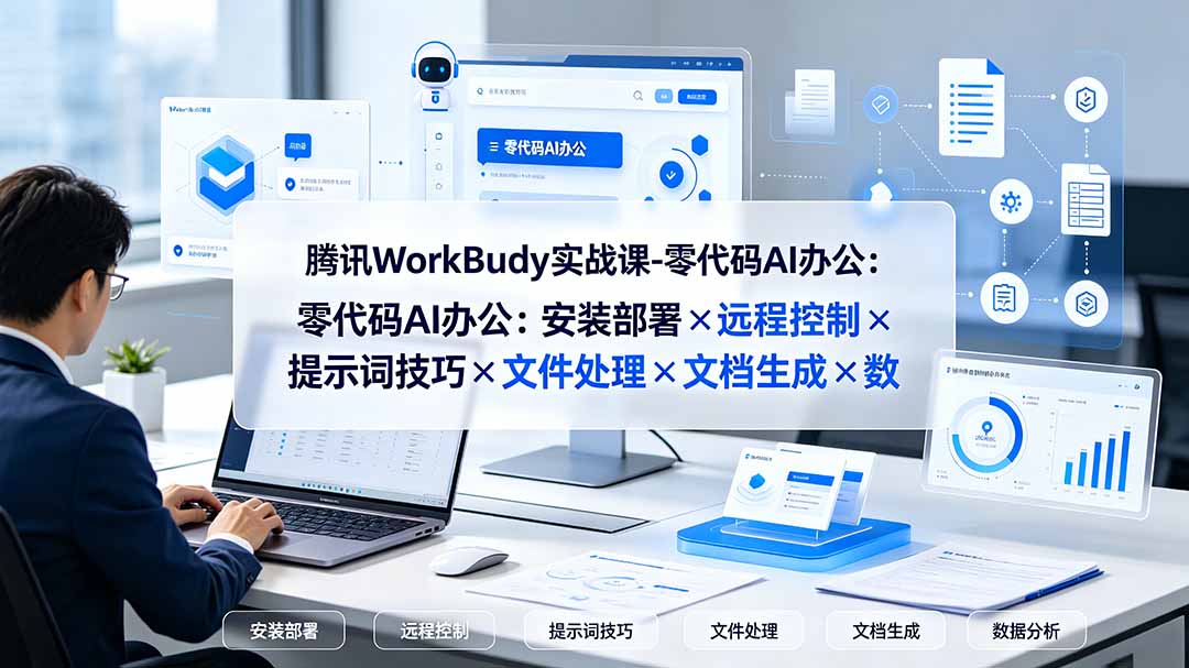 腾讯WorkBuddy实战课-零代码AI办公：安装部署×远程控制×提示词技巧×文件处理×文档生成×数据分析-轻创星球网