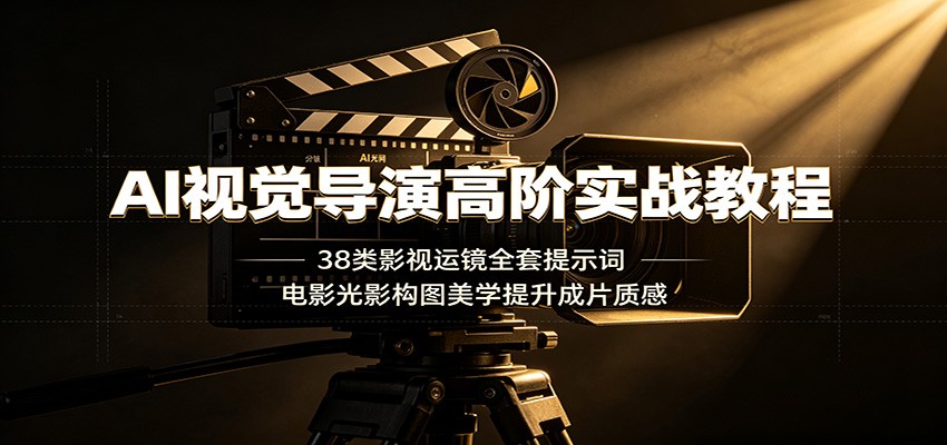 AI视觉导演高阶实战教程：38类影视运镜全套提示词，电影光影构图美学提升成片质感-轻创星球网