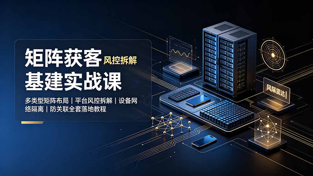 矩阵获客基建实战课：多类型矩阵布局｜平台风控拆解｜设备网络隔离｜防关联全套落地教程-轻创星球网
