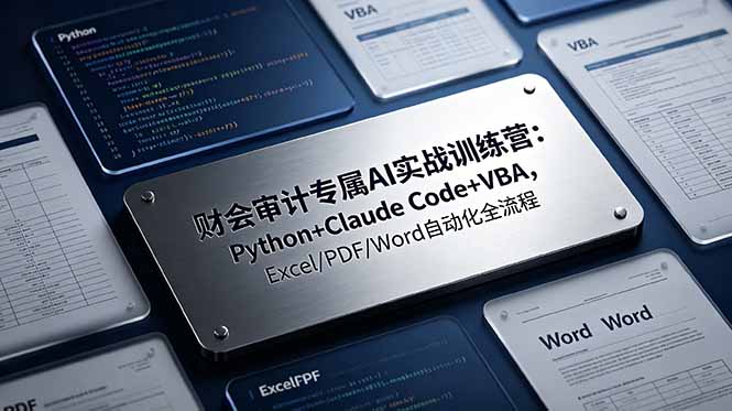 财会审计专属 AI实战训练营-更新：Python+Claude Code+VBA，Excel/PDF/Word自动化全流程-轻创星球网