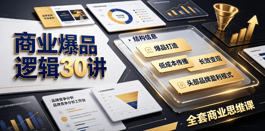 商业爆品逻辑30讲｜拆解各行各业头部品牌盈利模式，吃透爆品打造、低成本传播、长效变现全套商业思维课-轻创星球网
