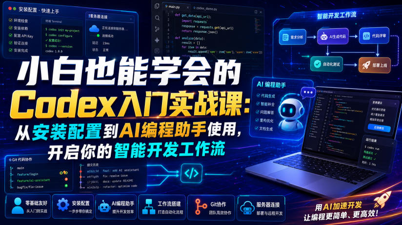 小白也能学会的Codex入门实战课：从安装配置到AI编程助手使用，开启你的智能开发工作流-轻创星球网