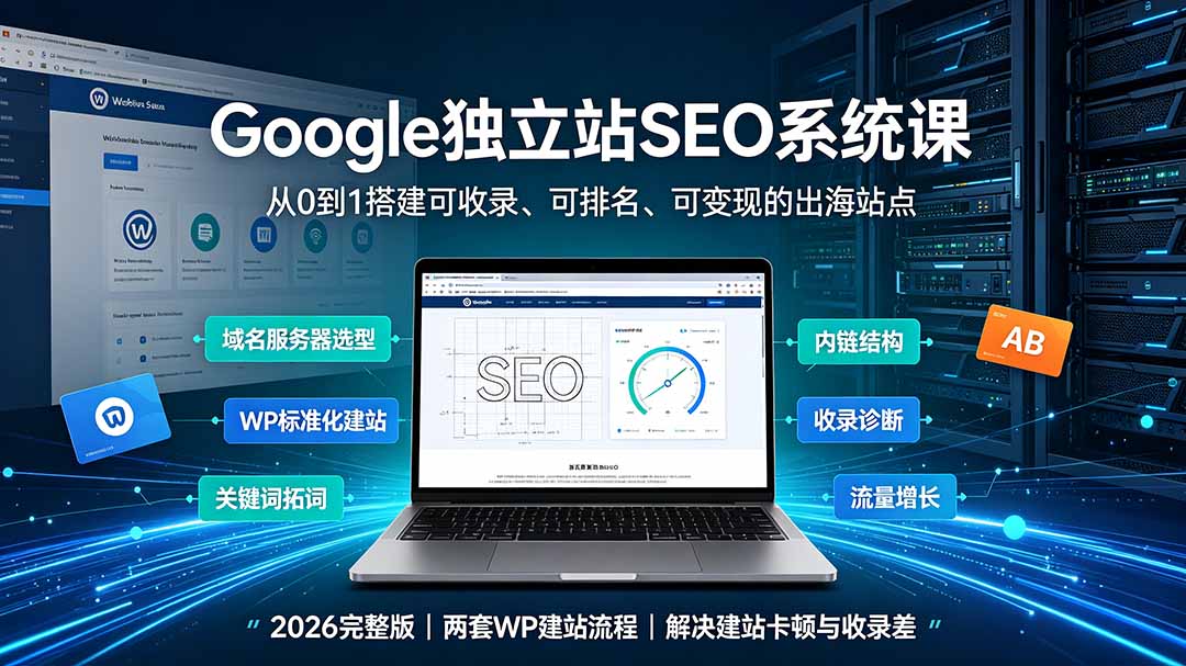 Google独立站SEO-7月系统课：出海基建×WordPress建站×AI内容生产×站内外优化×Search Console×AdSense变现-轻创星球网