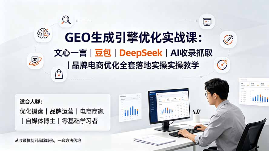GEO生成引擎优化实战课：文心一言｜豆包｜DeepSeek｜AI收录抓取｜品牌电商优化全套落地实操教学-轻创星球网