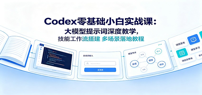 Codex零基础小白实战课：大模型提示词深度教学，技能工作流搭建多场景落地教程-轻创星球网