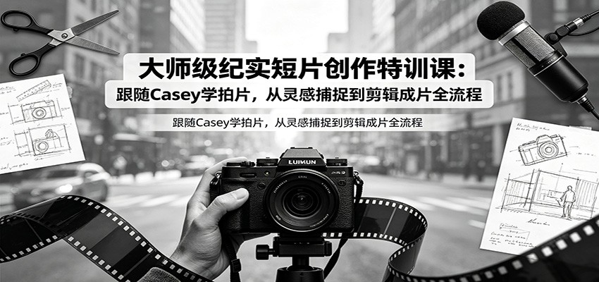 大师级纪实短片创作特训课：跟随Casey学拍片，从灵感捕捉到剪辑成片全流程-轻创星球网