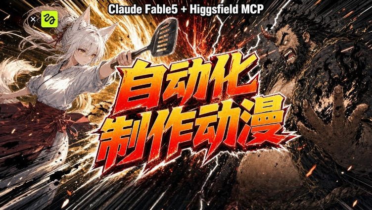 AI自动化动漫制作！Claude Fable 5接入Higgsfield MCP，直接生成完整创意内容-轻创星球网