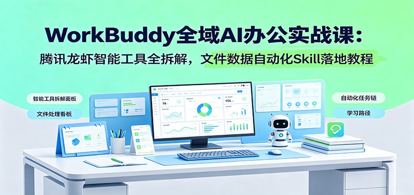 WorkBuddy全域AI办公实战课：腾讯龙虾智能工具全拆解，文件数据自动化Skill落地教程-轻创星球网