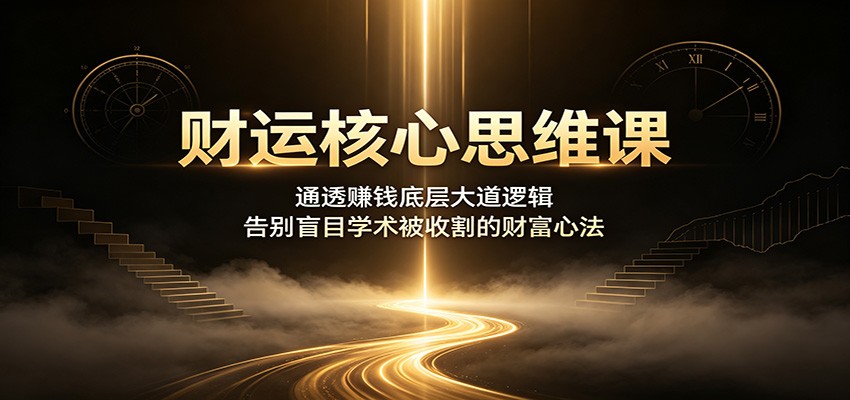 财运核心思维课：通透赚钱底层大道逻辑，告别盲目学术被收割的财富心法-轻创星球网