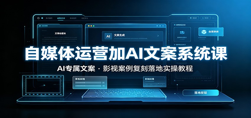 自媒体运营加AI文案系统课：：AI专属文案，影视案例复刻落地实操教程-轻创星球网