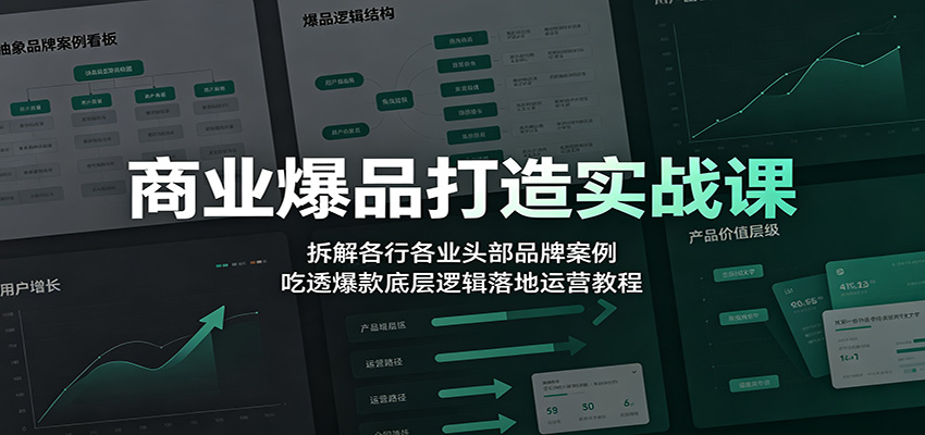 商业爆品打造实战课：拆解各行各业头部品牌案例，吃透爆款底层逻辑落地运营教程-轻创星球网