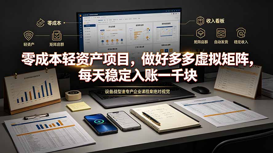 零成本轻资产项目，做好多多虚拟矩阵，每天稳定入账一千块-轻创星球网
