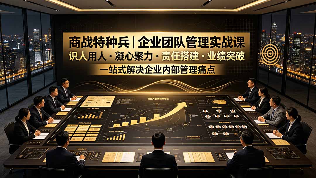 商战特种兵｜企业团队管理实战课：识人用人｜凝心聚力｜责任搭建｜业绩突破，一站式解决企业内部管理痛点-轻创星球网