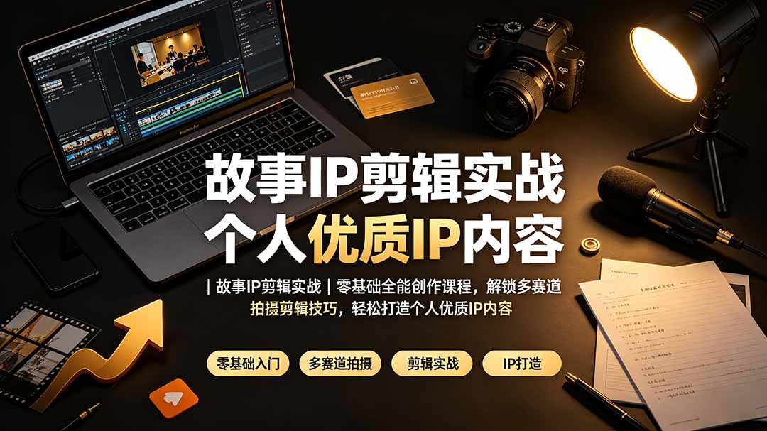 故事IP剪辑实战｜零基础全能创作课程，解锁多赛道拍摄剪辑技巧，轻松打造个人优质IP内容-轻创星球网