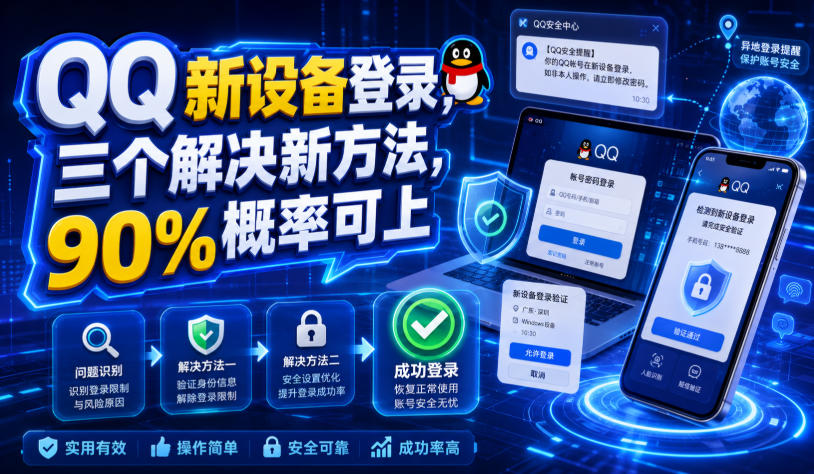 QQ新设备登录，三个解决新方法，90%概率可上-轻创星球网