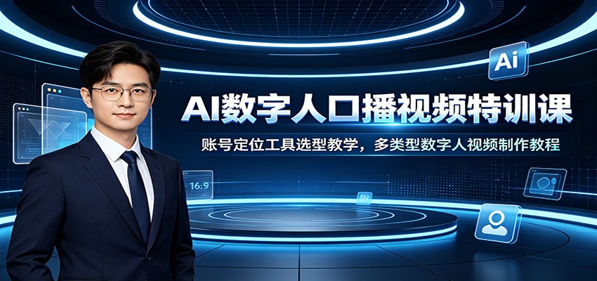 AI数字人口播视频特训课：账号定位工具选型教学，多类型数字人视频制作教程-轻创星球网