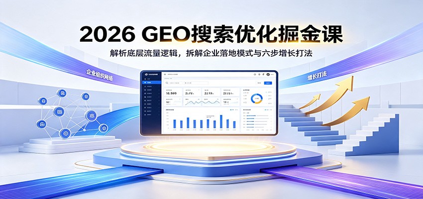 2026 GEO搜索优化掘金课：解析底层流量逻辑，拆解企业落地模式与六步增长打法-轻创星球网