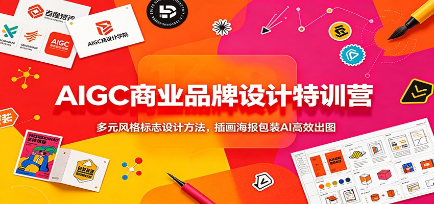 AIGC商业品牌设计特训营：多元风格标志设计方法，插画海报包装AI高效出图-轻创星球网
