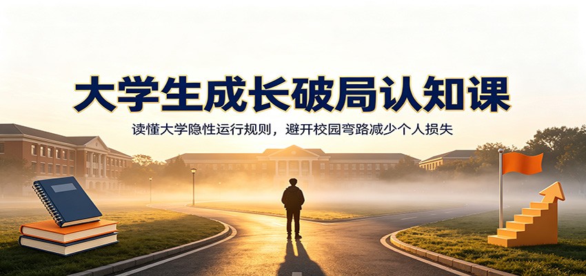 大学生成长破局认知课：读懂大学隐性运行规则，避开校园弯路减少个人损失-轻创星球网