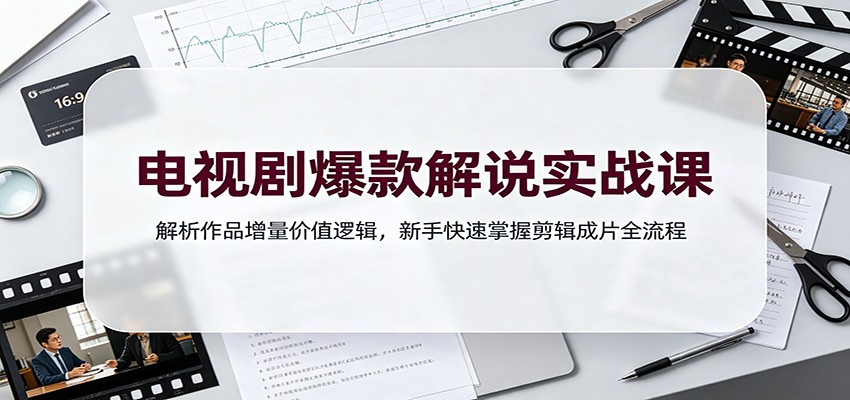 电视剧爆款解说实战课：解析作品增量价值逻辑，新手快速掌握剪辑成片全流程-轻创星球网