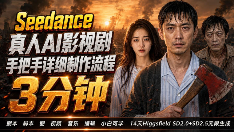 3分钟真人AI影视剧怎么做？SD 2.0手把手完整制作流程｜Higgsfield 14天SD 2.0/2.5无限生成-轻创星球网