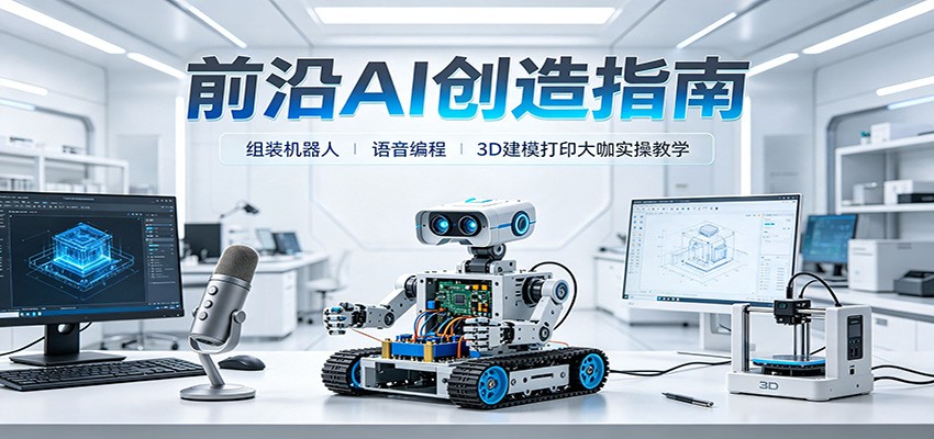 前沿AI创造指南：组装机器人、语音编程、3D建模打印大咖实操教学-轻创星球网