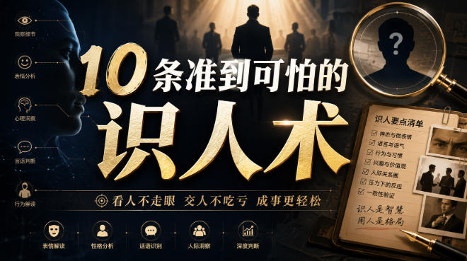 付费文章：10条准到可怕的识人术-轻创星球网