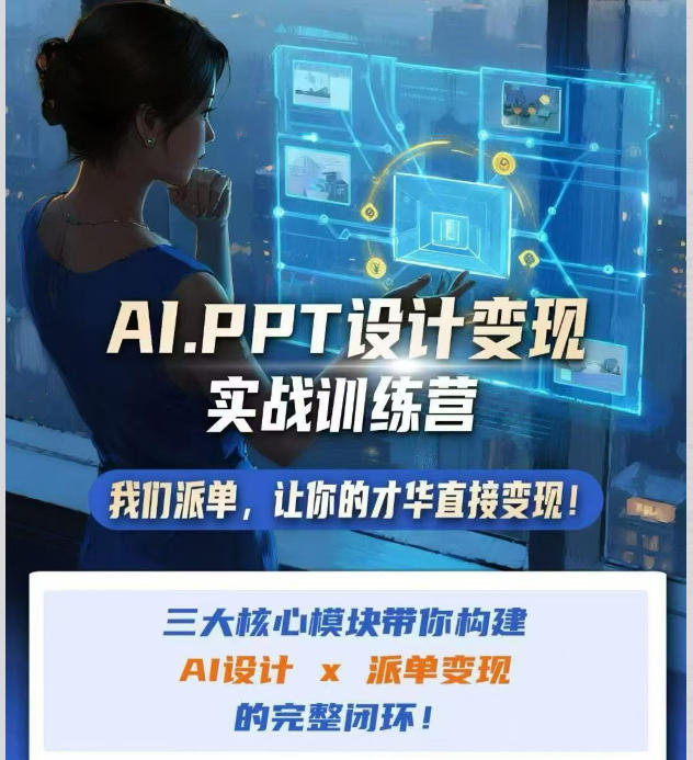 AI+PPT设计变现实战训练营，我们派单，让你的才华直接变现，三大核心模块带你构建Al设计x派单变现的完整闭环-轻创星球网