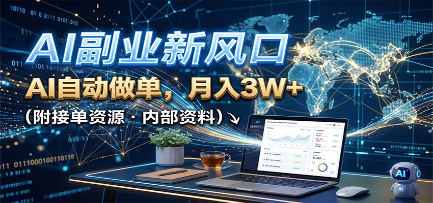 AI副业新风口，AI自动做单，月入3W+，附接单资源-轻创星球网