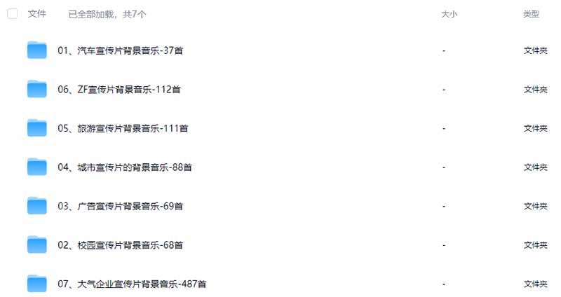 图片[3]-某宝付费购买，常用6G音效合集！970+首宣传片背景音乐，无版权可商用大气素材，分类清晰，高质量内容-轻创星球网