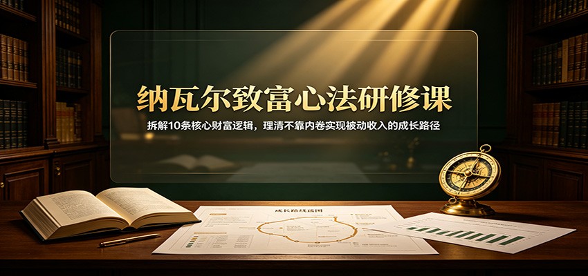 纳瓦尔致富心法研修课：拆解10条核心财富逻辑，理清不靠内卷实现被动收入的成长路径-轻创星球网