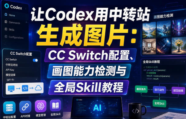 让Codex用中转站生成图片：CC Switch配置、画图能力检测与全局Skill教程-轻创星球网