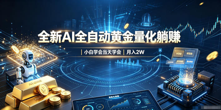 全新AI全自动黄金量化躺賺：小白学会当天学会，月入2W！【揭秘】-轻创星球网