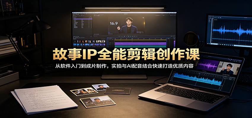 故事IP全能剪辑创作课：从软件入门到成片制作，实拍与AI配音结合快速打造优质内容-轻创星球网