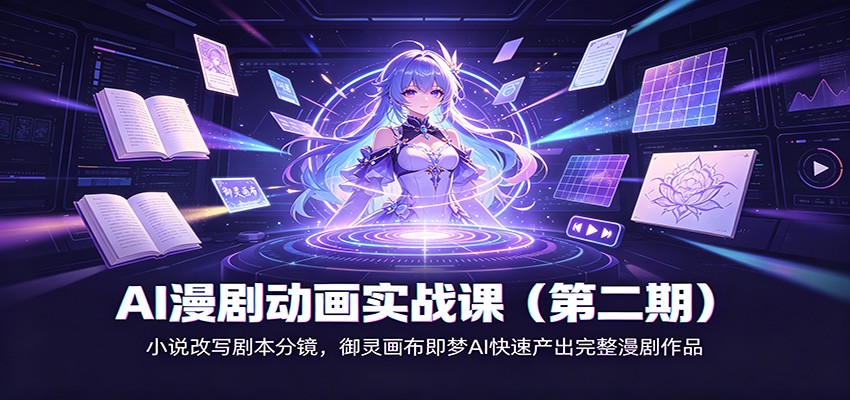 AI漫剧动画实战课(第二期)：小说改写剧本分镜，御灵画布即梦AI快速产出完整漫剧作品-轻创星球网