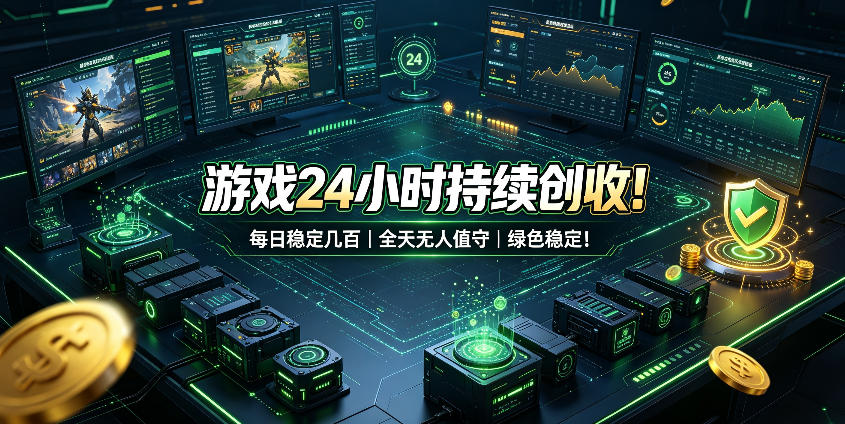 游戏24小时持续创收！每日稳定几百，全天无人值守，绿色稳定！【揭秘】-轻创星球网