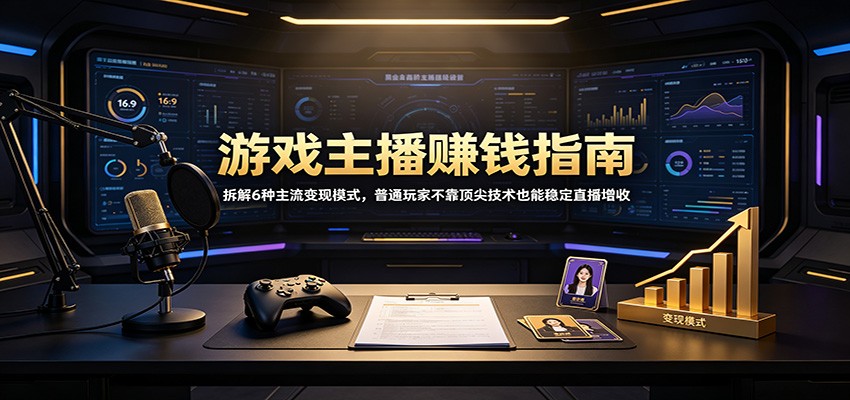 游戏主播赚钱指南：拆解6种主流变现模式，普通玩家不靠顶尖技术也能稳定直播增收-轻创星球网