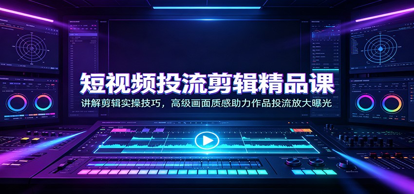 短视频投流剪辑精品课：讲解剪辑实操技巧，高级画面质感助力作品投流放大曝光-轻创星球网