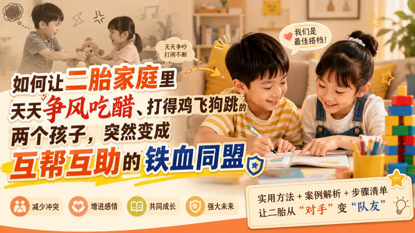 付费文章：如何让二胎家庭里天天争风吃醋、打得鸡飞狗跳的两个孩子，突然变成互帮互助的铁血同盟？-轻创星球网