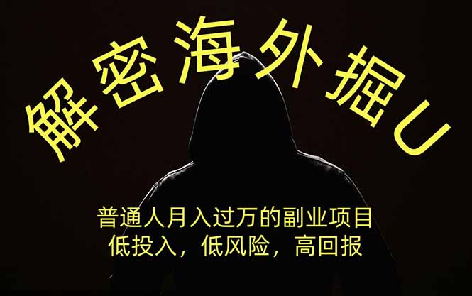 解密海外掘U，普通人月入过万的副业项目，低投入、低风险高回报，没有之一-轻创星球网