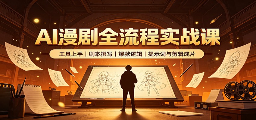 AI漫剧全流程实战课：工具上手、剧本撰写、爆款逻辑、提示词与剪辑成片-轻创星球网