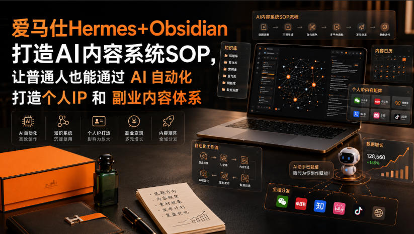 爱马仕Hermes+Obsidian打造AI内容系统SOP，让普通人也能通过 AI 自动化打造个人IP 和 副业内容体系-轻创星球网